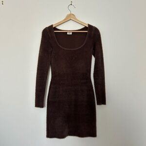 Aritizia Longsleeve Fur Mini Dress